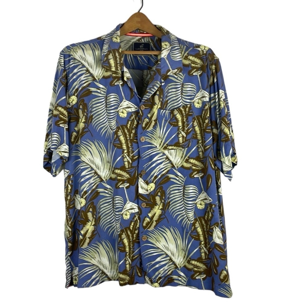 Caribbean Joe Men’s Tropical Island Short Sleeve Button Down Shirt SZ XL Soft